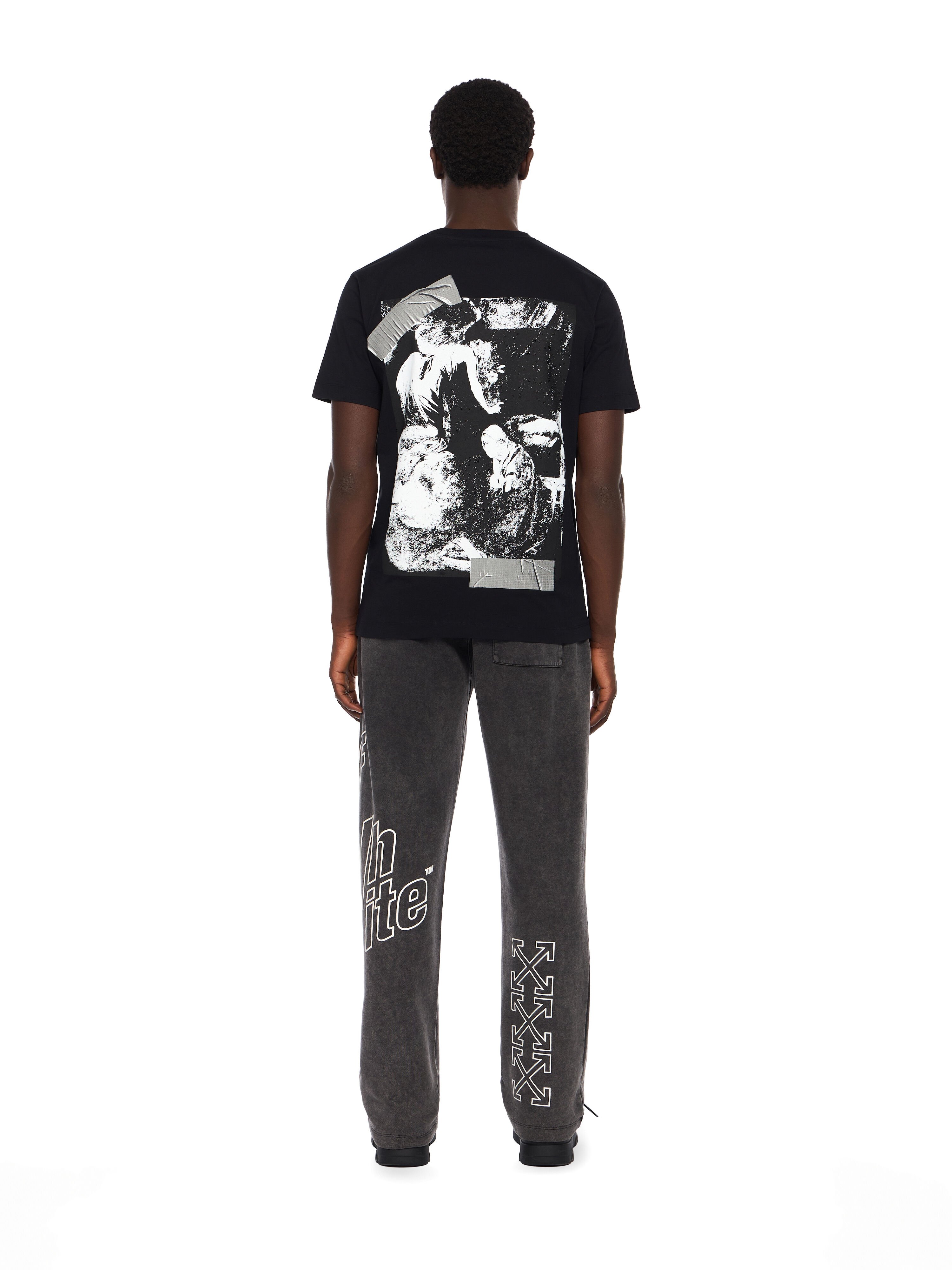 OFF WHITE Outline Arrow Sweatpants VINTAGE BLACK - WHITE OMCH05AF25FLE001