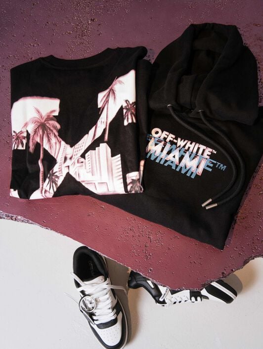 OFF WHITE Miami City Garments Skate Hoodie BLACK 44MBB085S26F01I