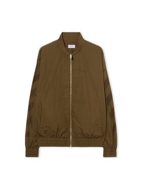 OFF WHITE Diagonal Cotton Tracktop ARMY GREEN - ARMY GREEN OMBD05GF25FAB001