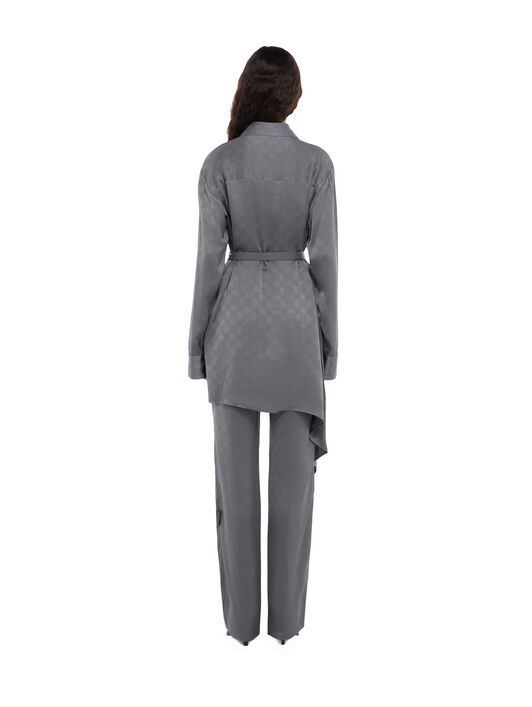 OFF WHITE Monogram Jacquard Asymmetric Shirt Dress Rosin Rosin 2FU00339T