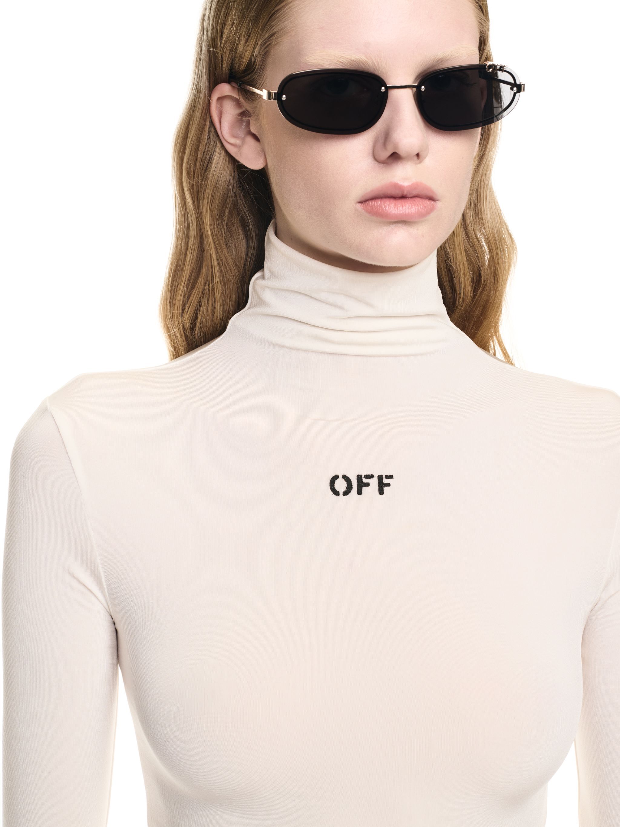 OFF WHITE White Off Stamp Second Skin L/S Turtleneck WHITE OWAD122C99JER003