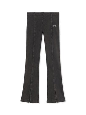 OFF WHITE Off Stamp Acid Wash Rib Pant DARK GREY - WHITE OGCA009F25JER001