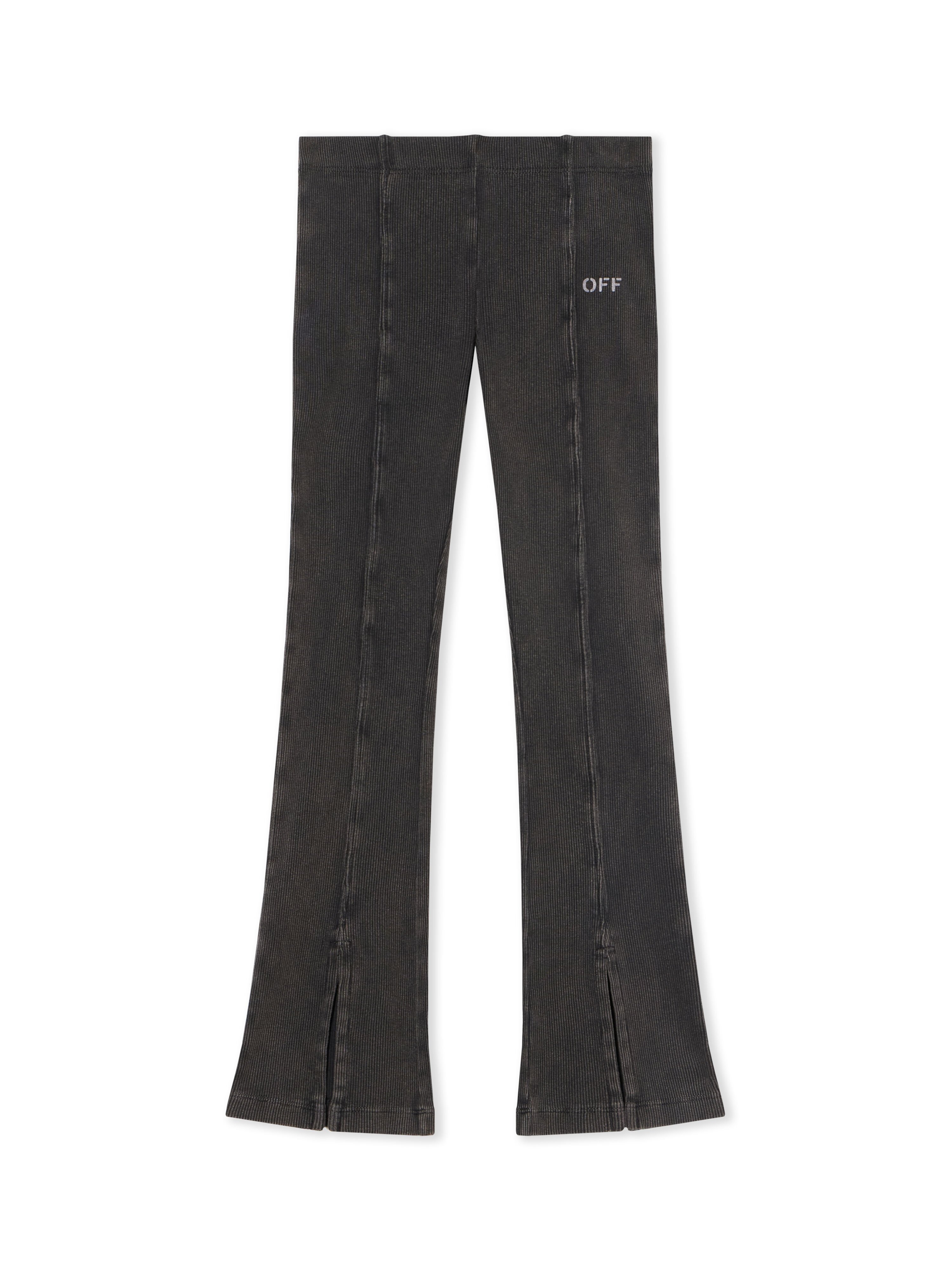 OFF WHITE Off Stamp Acid Wash Rib Pant DARK GREY - WHITE OGCA009F25JER001
