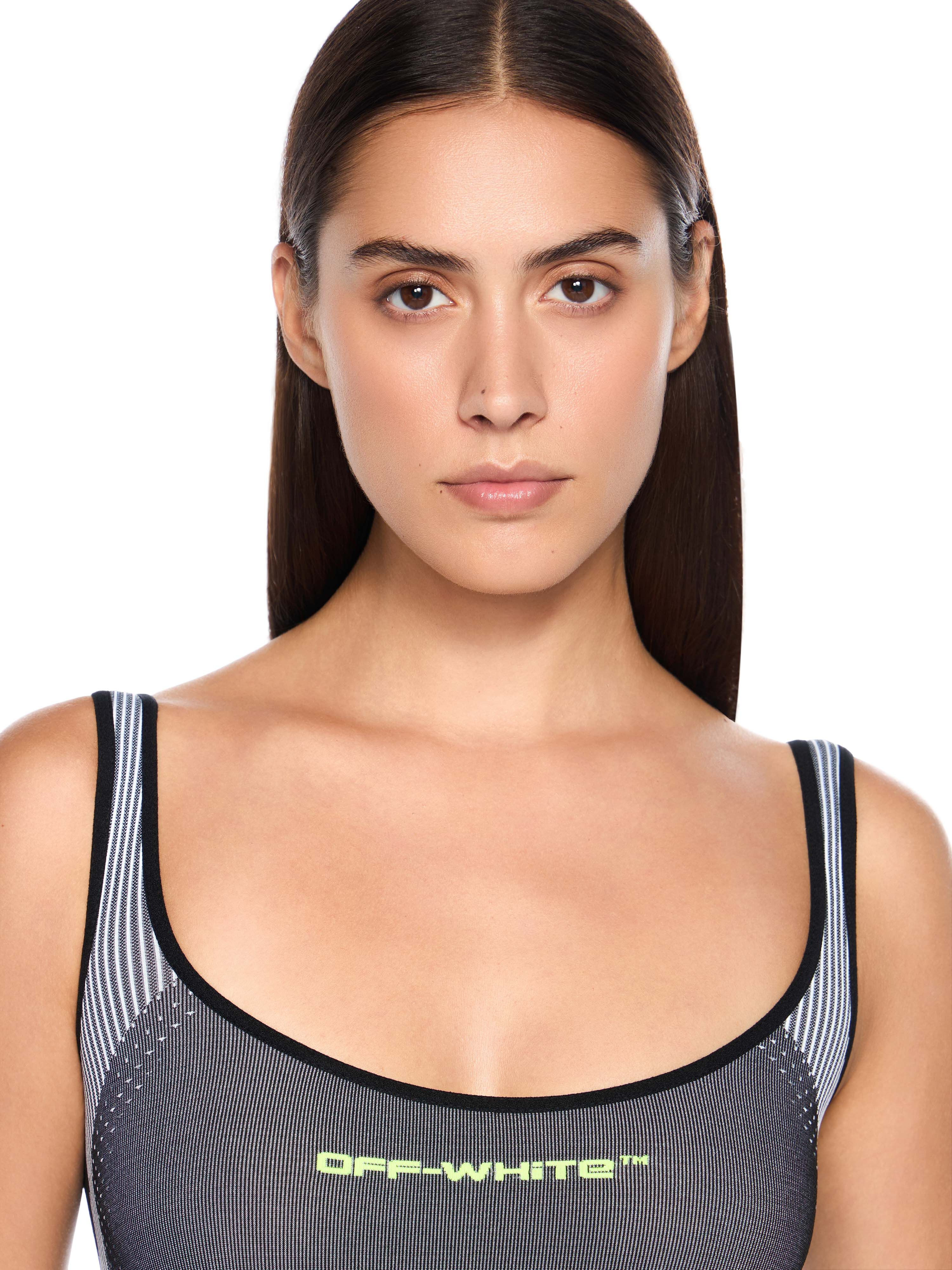OFF WHITE Race Logo Arrow Seamless Onesie BLACK - LIME OWVP001F25KNI001