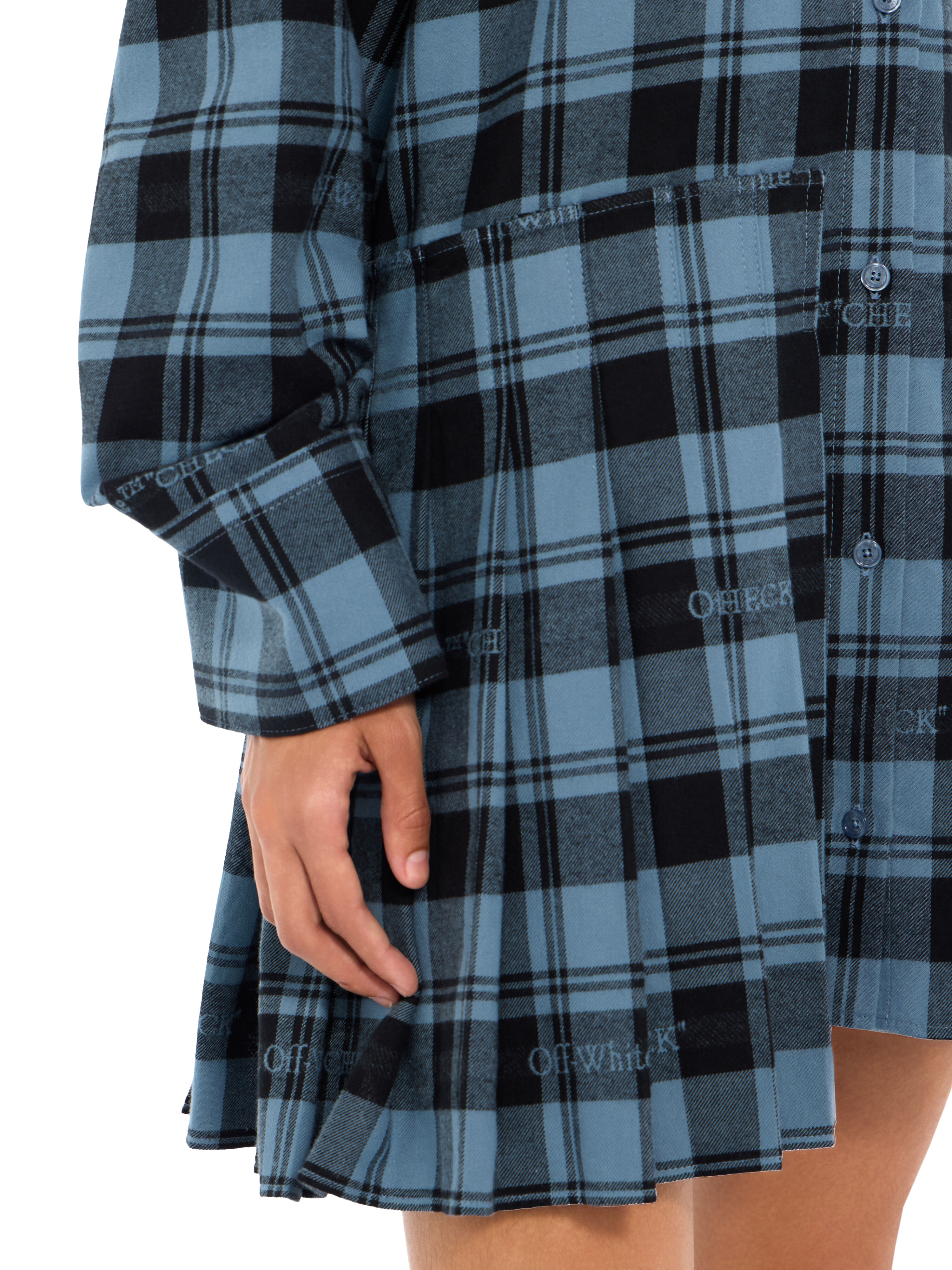 Check Flannel Panel Mini Dress OFF WHITE Check Flannel Panel Mini Dress Citadel Black 2FU00353T