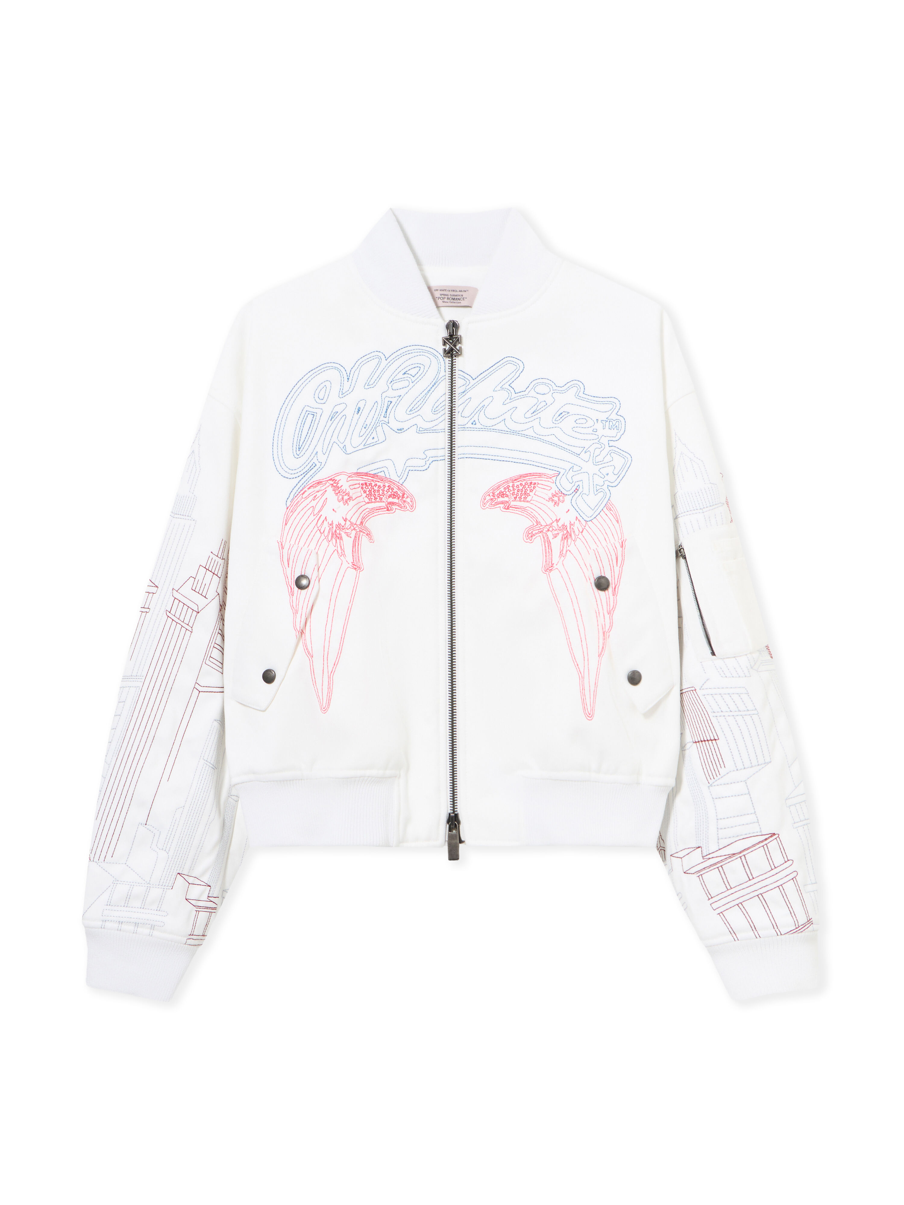 Skyline Cropped Bomber in WHITE for Men | Off-White™