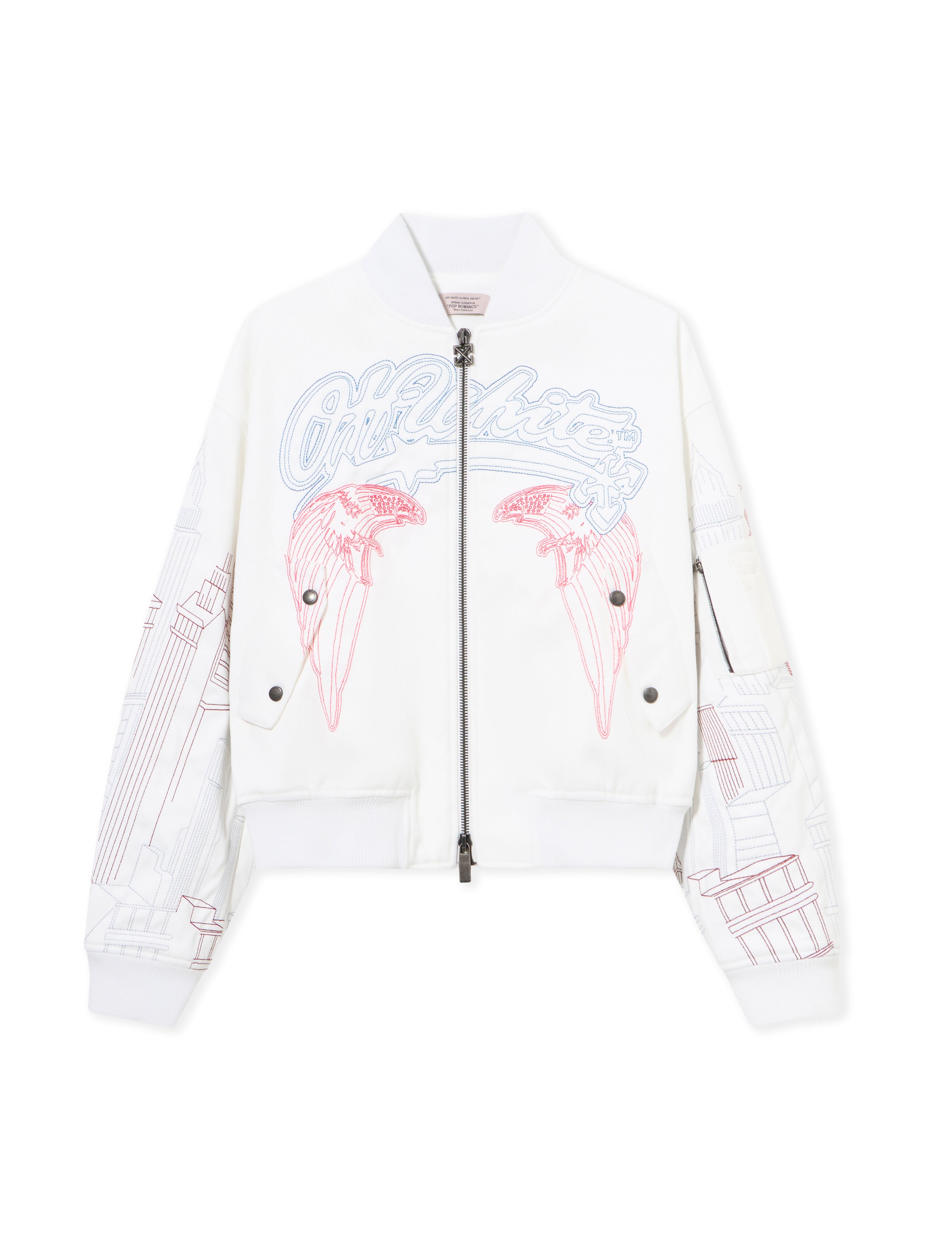 OFF WHITE Skyline Cropped Bomber WHITE 44MEH05ZZ26F003