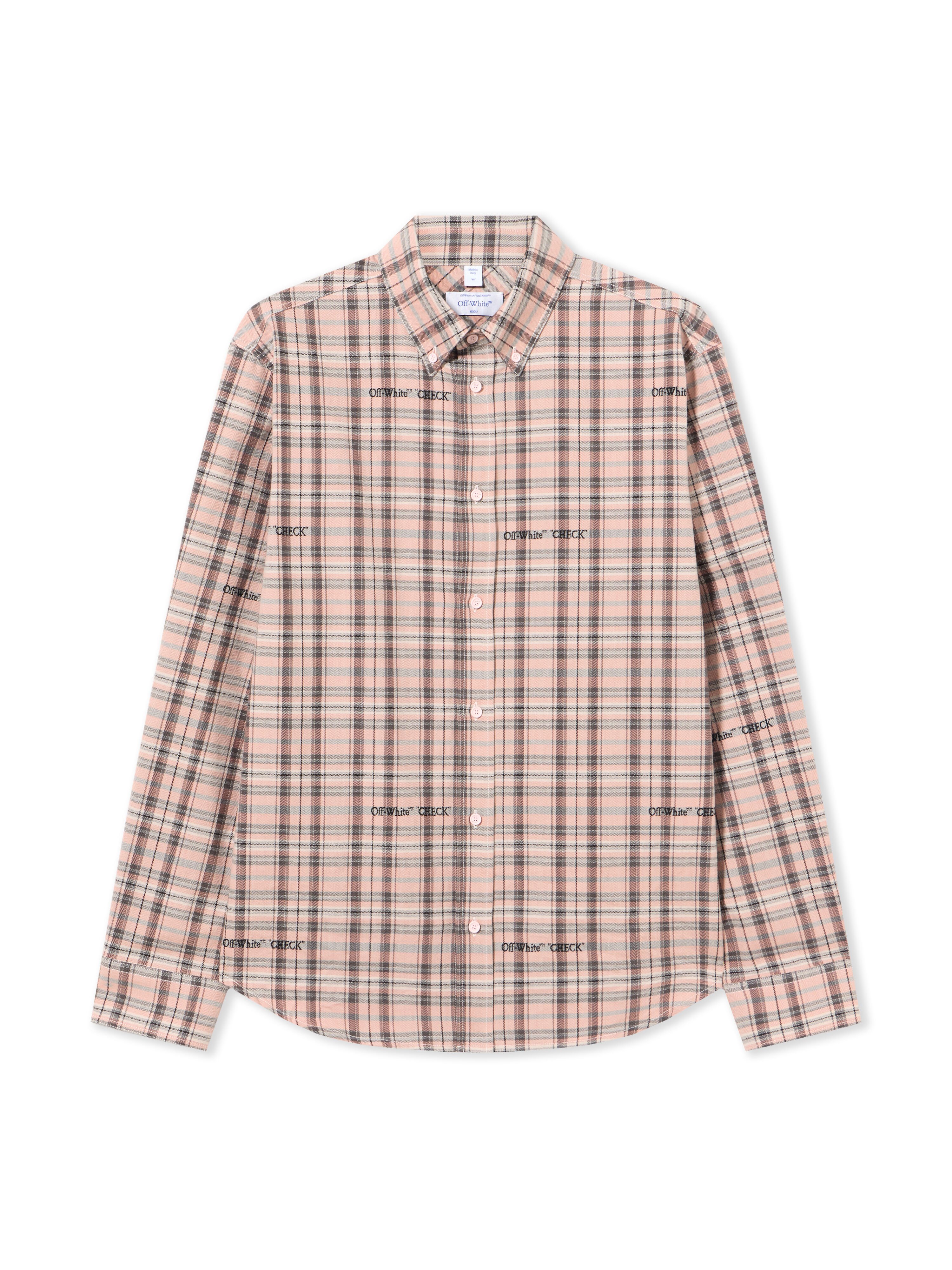 OFF WHITE Marker Check Flan Reg Shirt MAUVE MORN 44XGE04MS26F001