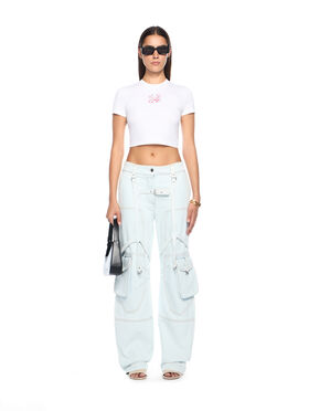OFF WHITE Mini Water Arrow T-Shirt WHITE- RED DAHLIA OWAA133F25JER001