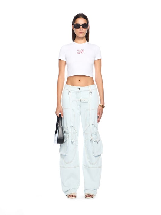 Mini Water Arrow T-Shirt OFF WHITE Mini Water Arrow T-Shirt WHITE- RED DAHLIA OWAA133F25JER001