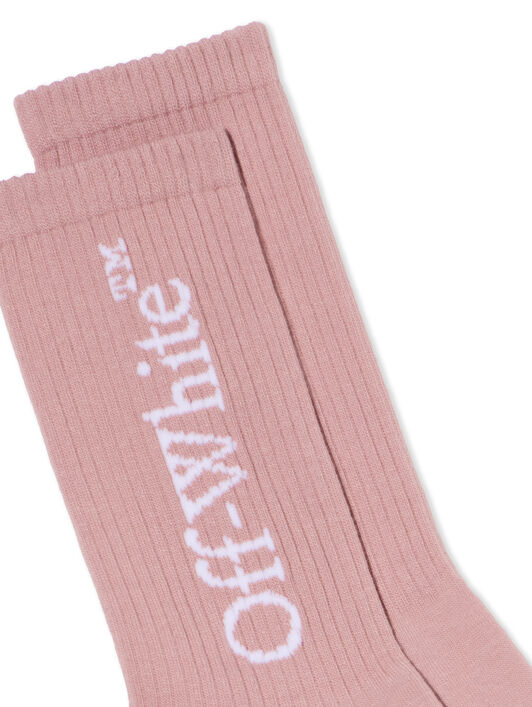 OFF WHITE Mid Bookish Calf Socks PINK - WHITE OWRA035F25KNI002