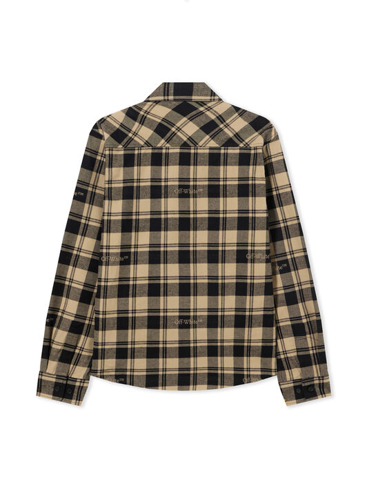 OFF WHITE Check Flann Shirt BEIGE BLACK NO COLOR OMGE030C99FAB001