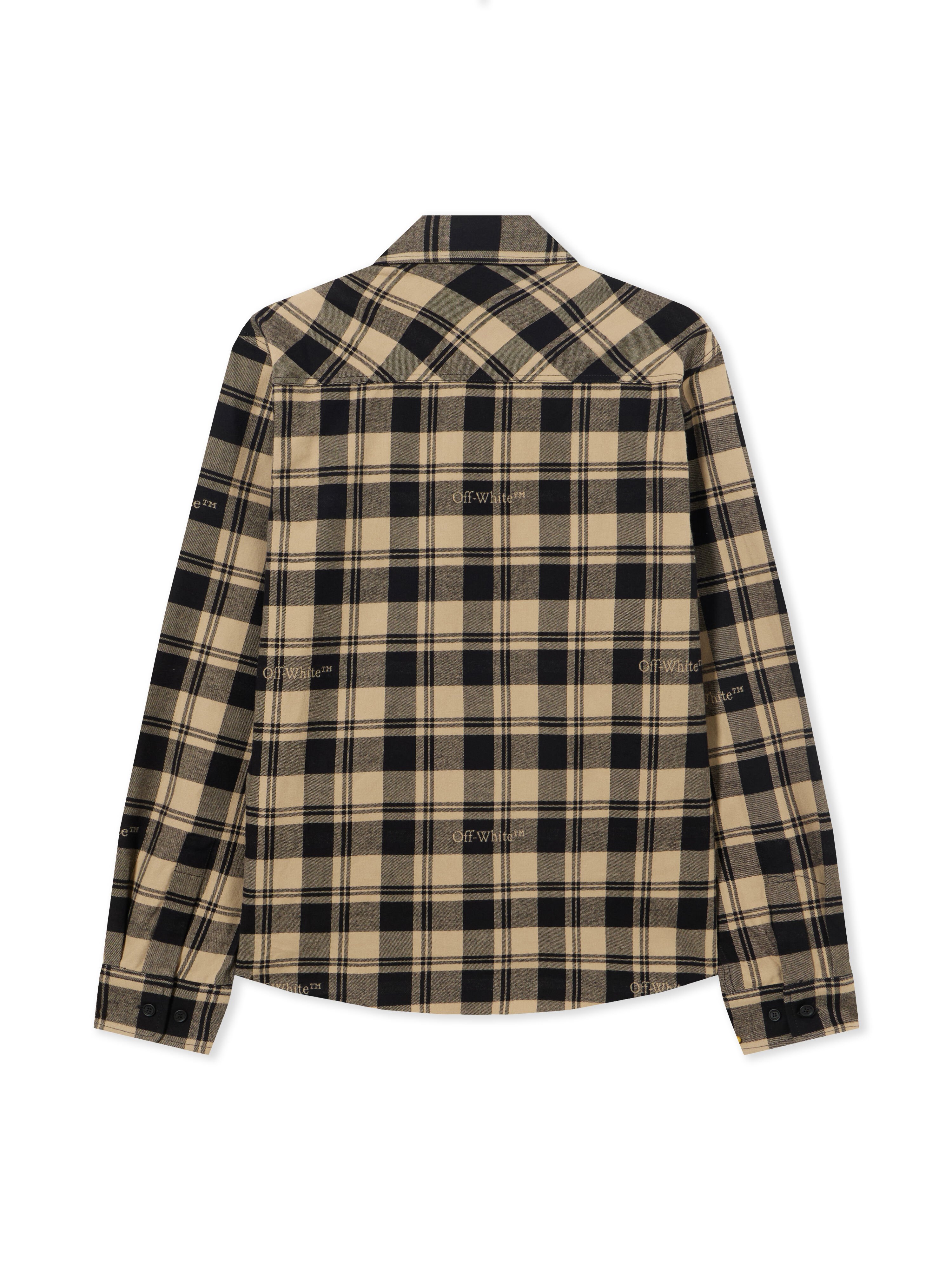 OFF WHITE Check Flann Shirt BEIGE BLACK NO COLOR OMGE030C99FAB001