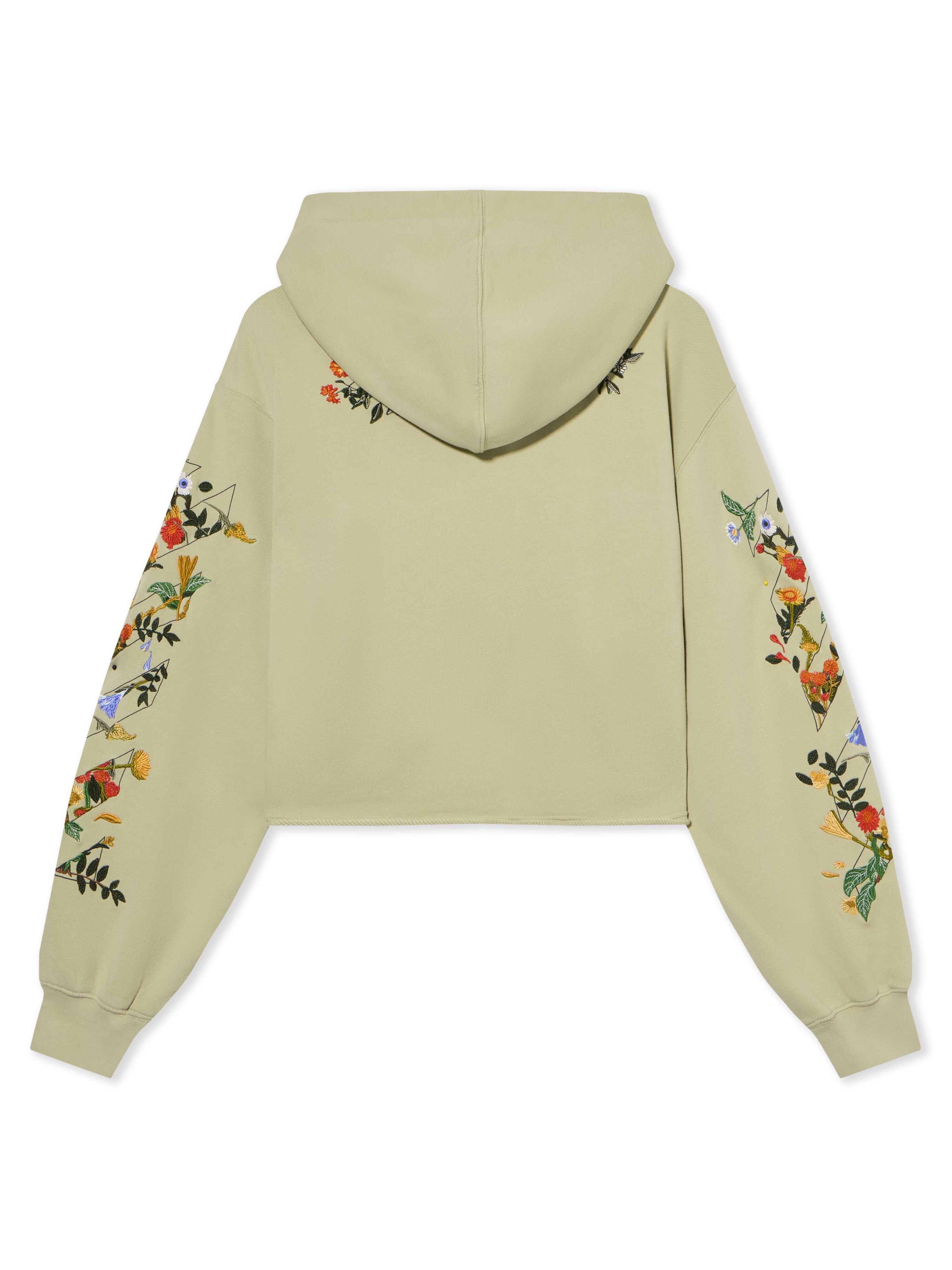 OFF WHITE Bookish Flowers Pkt Crop Hood ALFALFA-BLACK OWBB06BF25FLE001