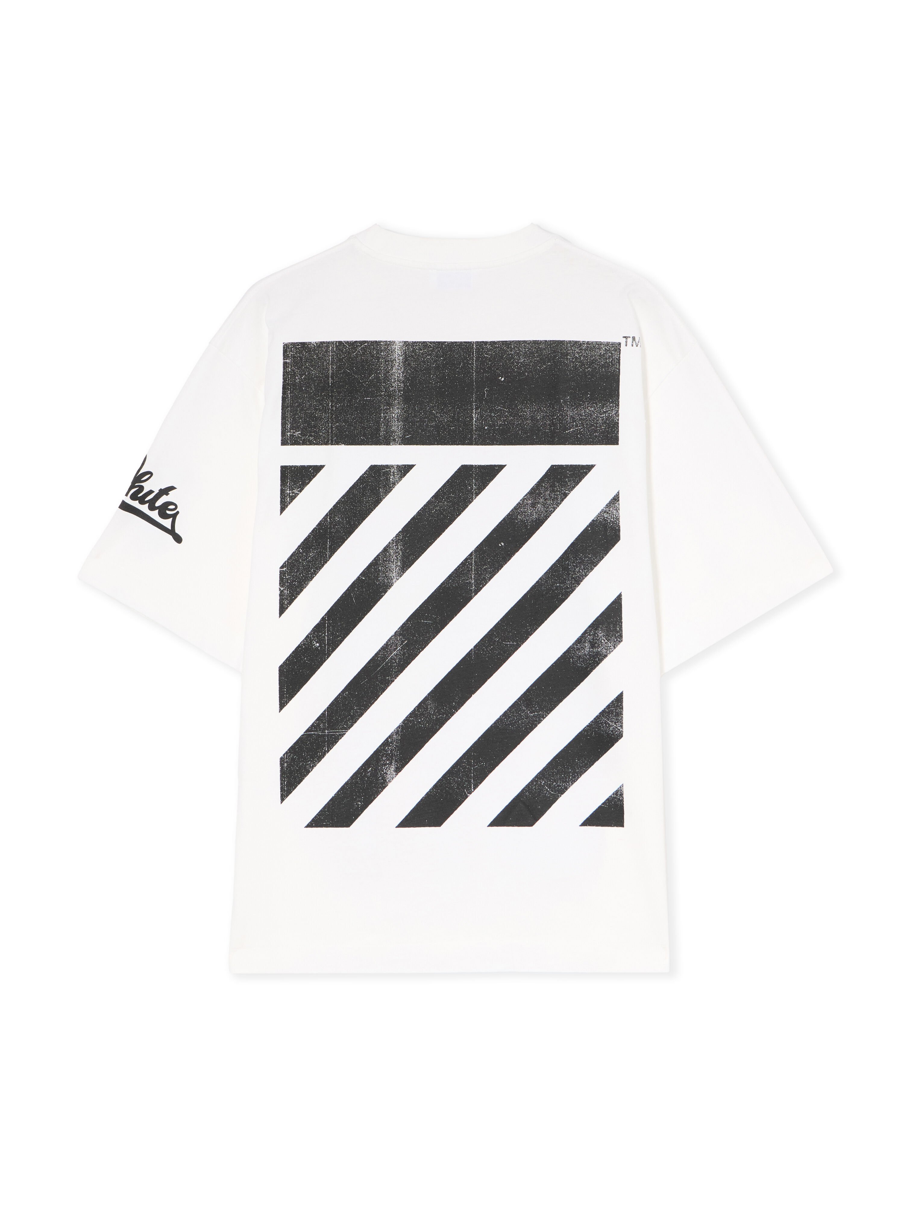 OFF WHITE Big Off Diagonal Skate Logo T-Shirt WHITE - BLACK OMAA120F25JER00L