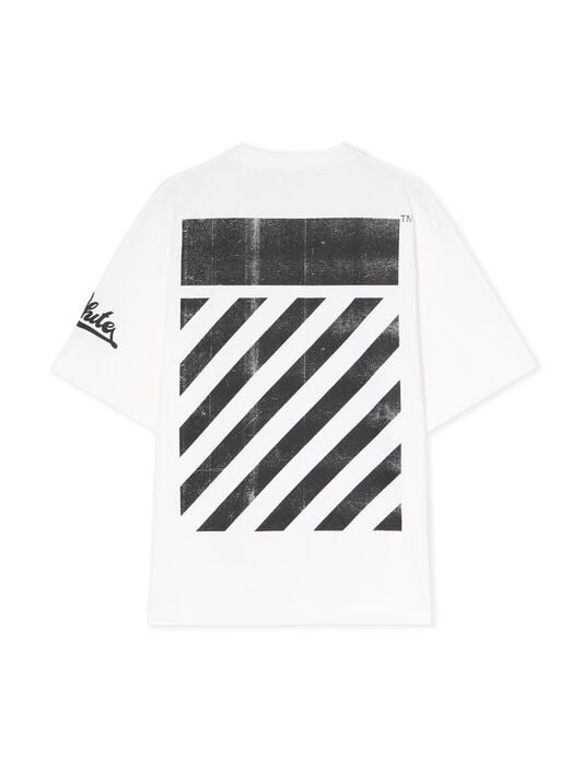 Big Off Diagonal Skate Logo T-Shirt OFF WHITE Big Off Diagonal Skate Logo T-Shirt WHITE - BLACK OMAA120F25JER00L