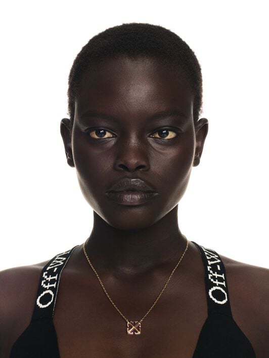 OFF WHITE ENAMEL ARROW NECKLACE  OWOB13GF24MET001