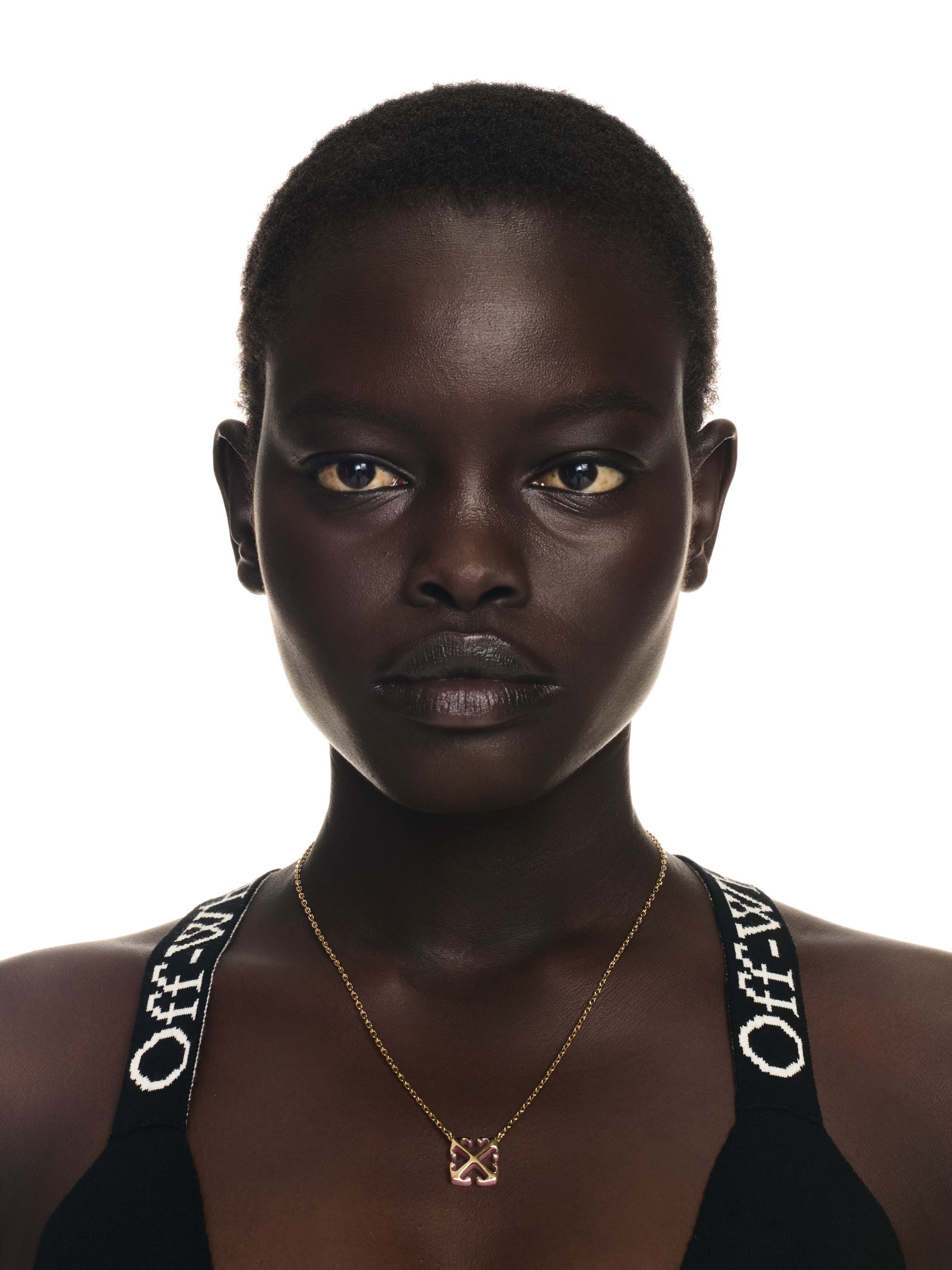 OFF WHITE ENAMEL ARROW NECKLACE  OWOB13GF24MET001