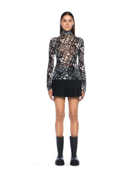 OFF WHITE Multilogo Mesh Long Sleeve Turtle Neck Top MULTILOGO-NO COLOR OWAD122F25JER002