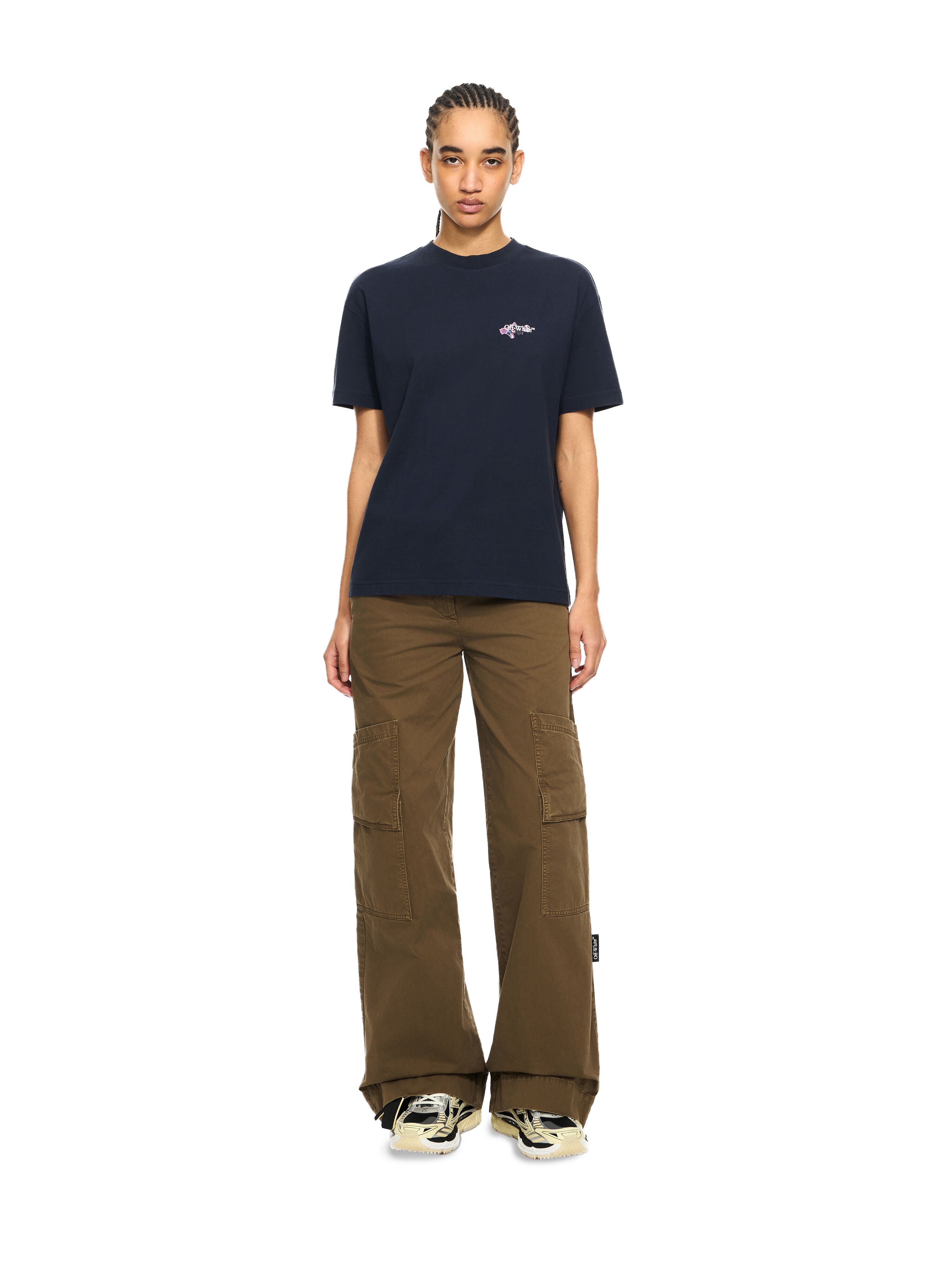 OFF WHITE Dripped Watercolor Arrow T-Shirt Night Sky-White 2AA089S26JER006