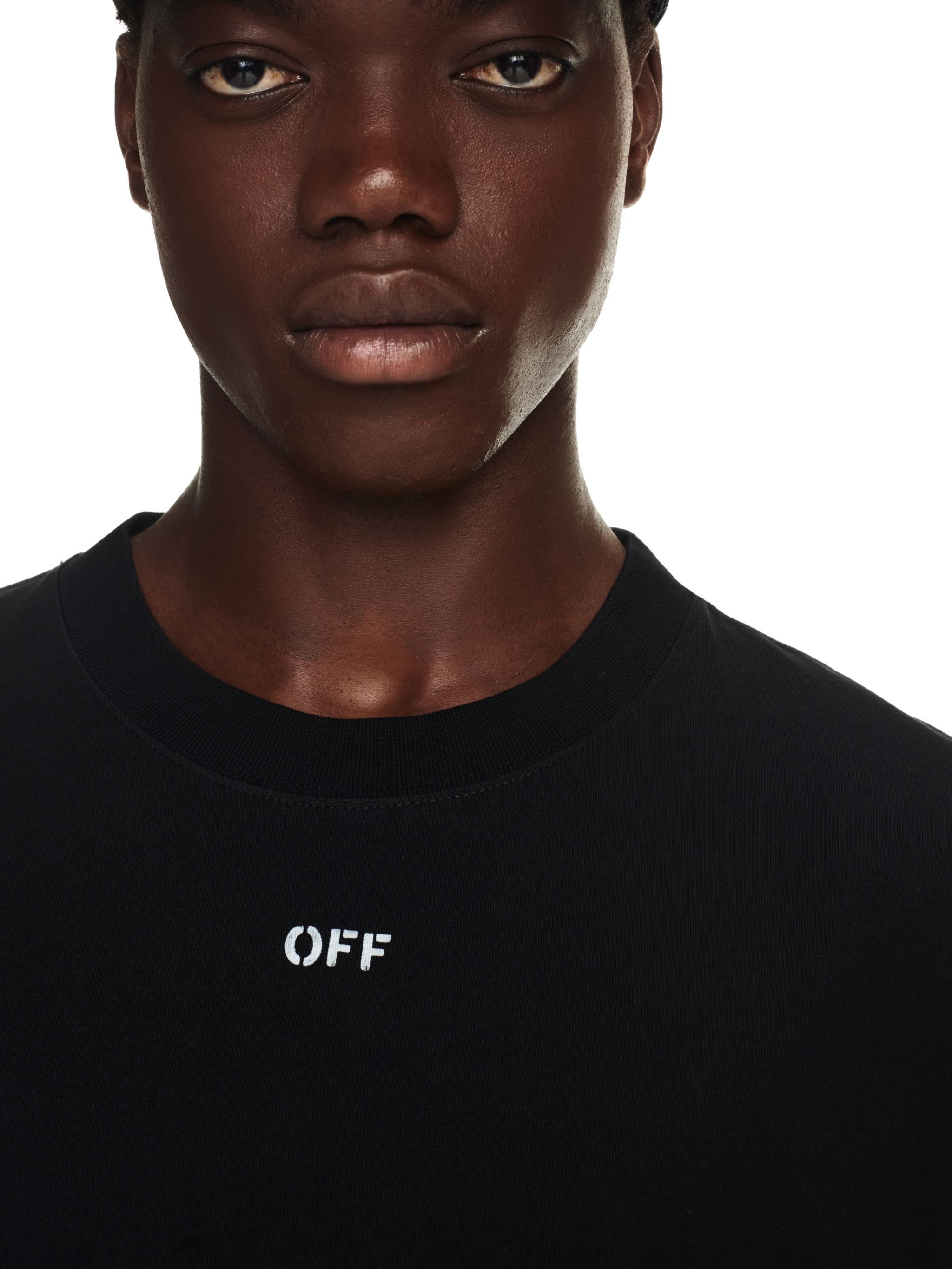 OFF WHITE Schwarzes Kurzärmeliges Skate T-Shirt Mit Off-Logo SCHWARZ OMAA120C99JER005