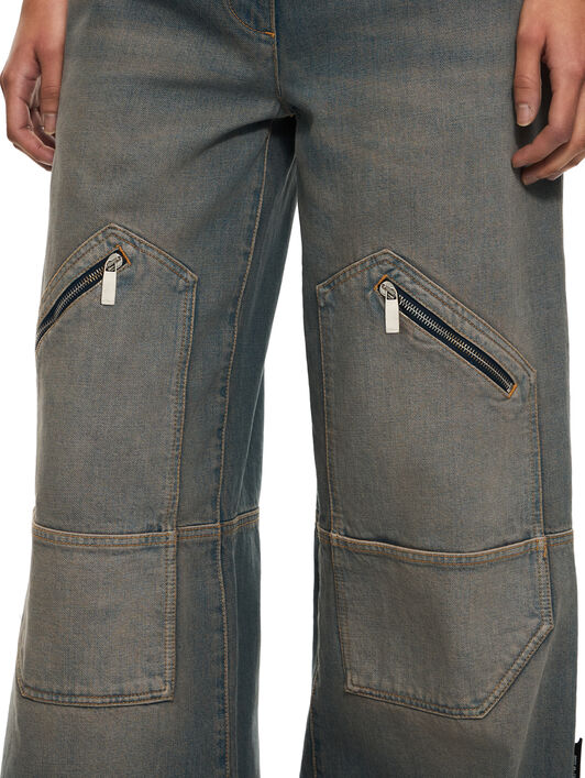 OFF WHITE Big Pockets Denim Pants Fungi Overdyed-No Color 2YB01NS26DEN001