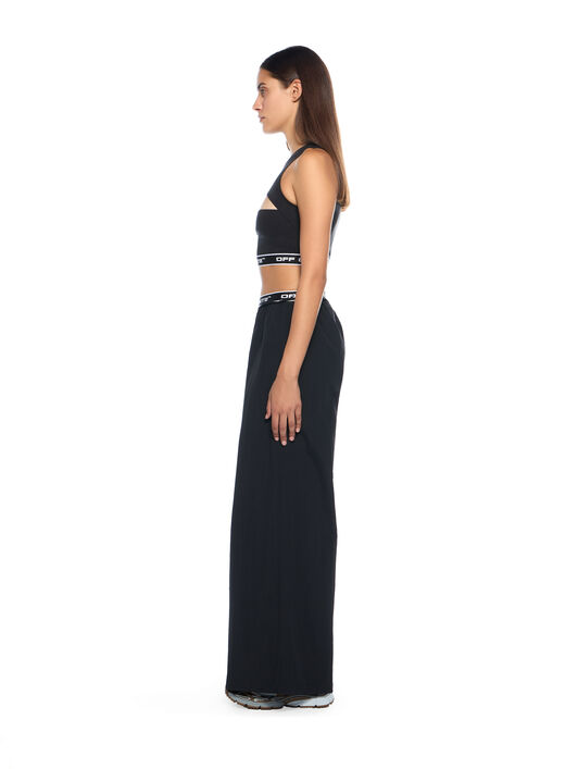 OFF WHITE Logoband Wide-Leg Pants BLACK - FUCHSIA OWVI017F25FAB001