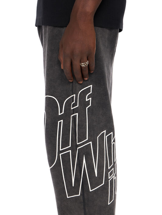 OFF WHITE Outline Arrow Sweatpants VINTAGE BLACK - WHITE OMCH05AF25FLE001