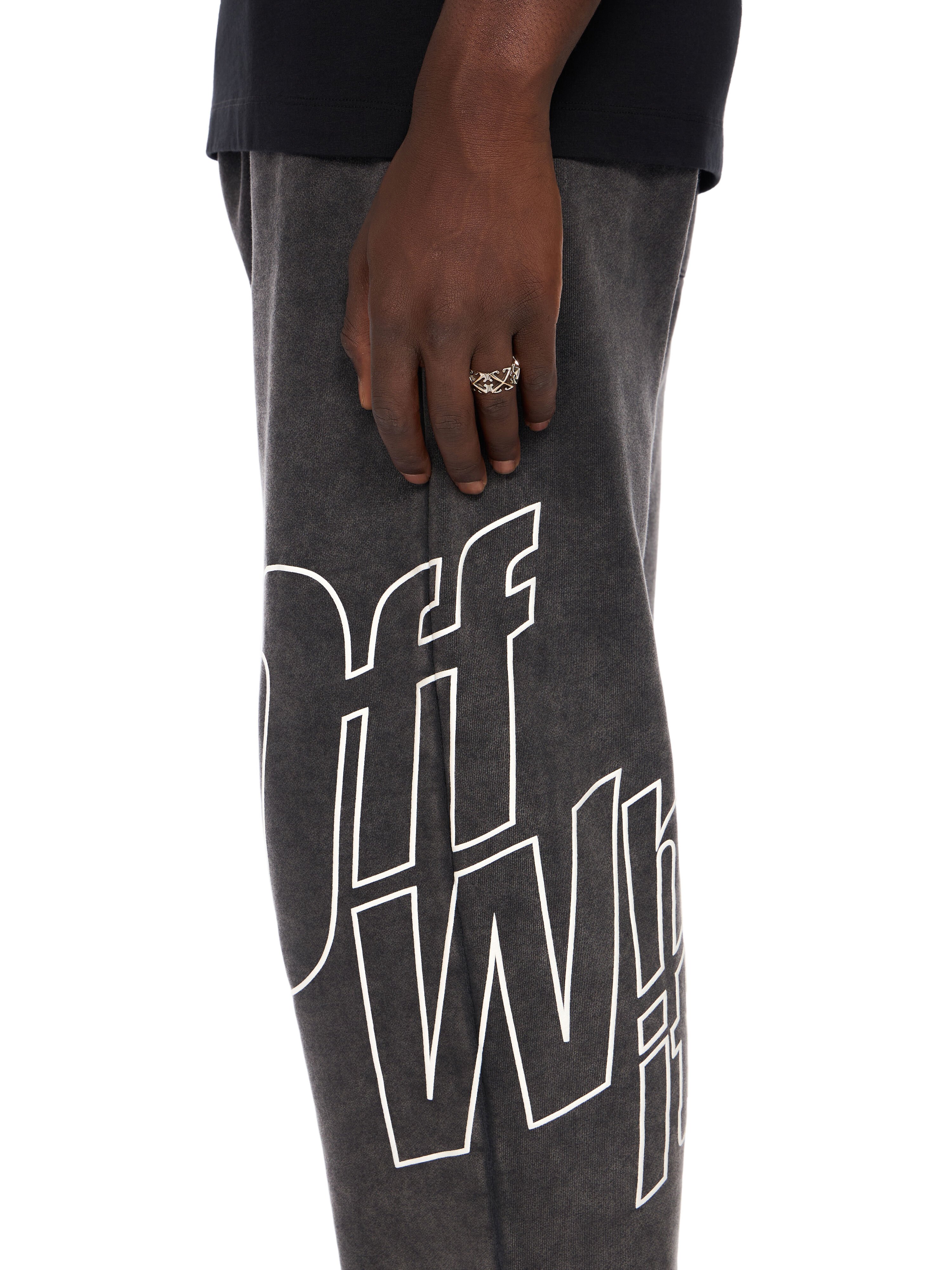 OFF WHITE Outline Arrow Sweatpants VINTAGE BLACK - WHITE OMCH05AF25FLE001