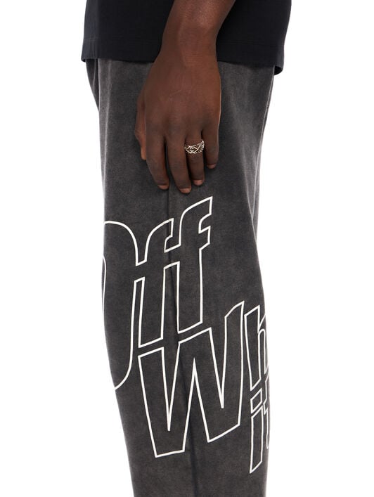 Outline Arrow Sweatpants OFF WHITE Outline Arrow Sweatpants VINTAGE BLACK - WHITE OMCH05AF25FLE001