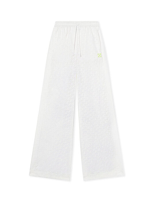 OFF WHITE Off Stamp Wide-Leg Pants WHITE - YELLOW OWCA196T25FAB001