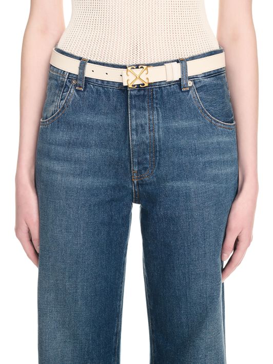 OFF WHITE White/Gold Arrow Belt 25 WHITE OWRB133C99LEA001