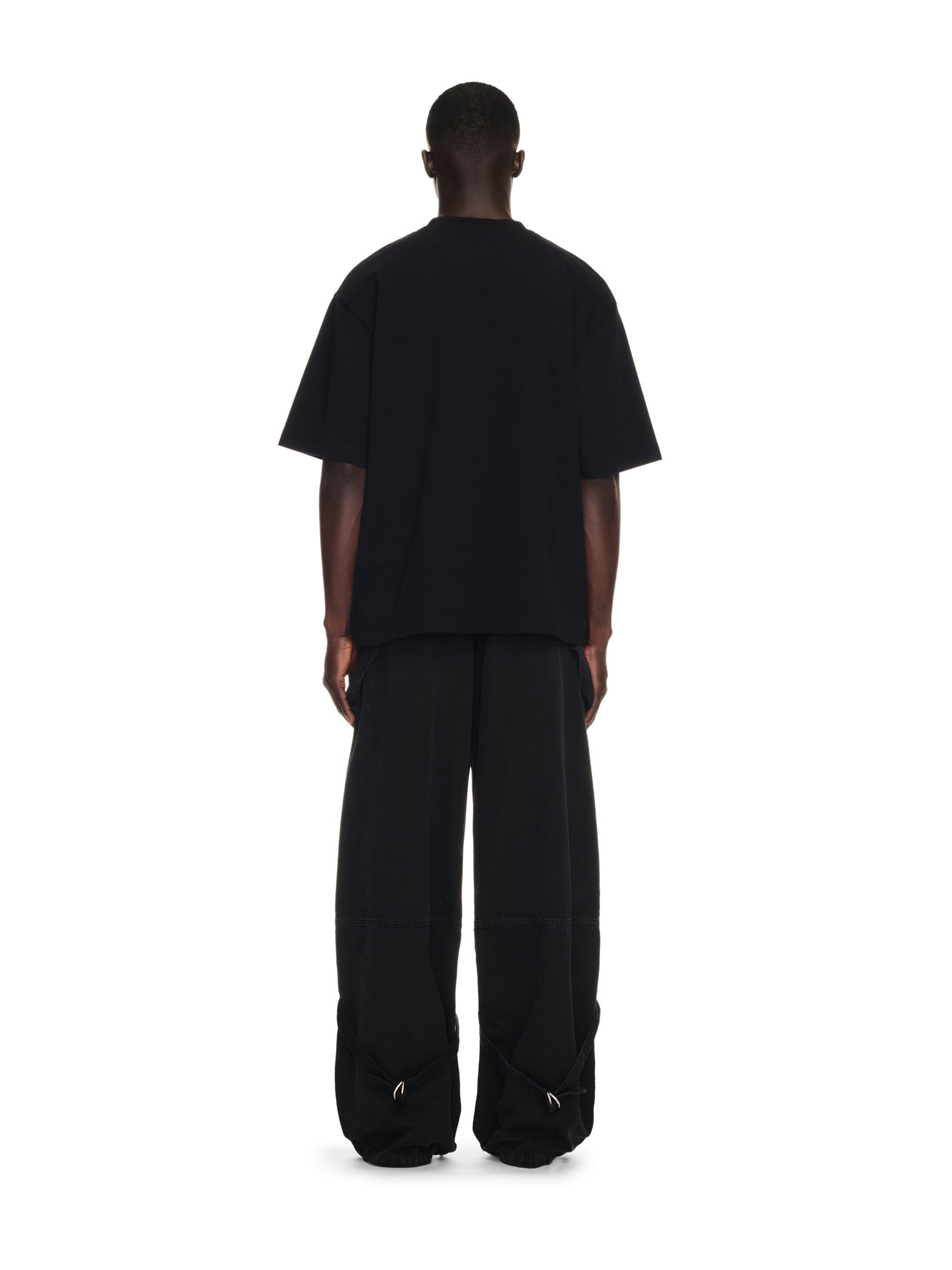 OFF WHITE Black Canvas Carpenter Pants BLACK OMCE044C99FAB001