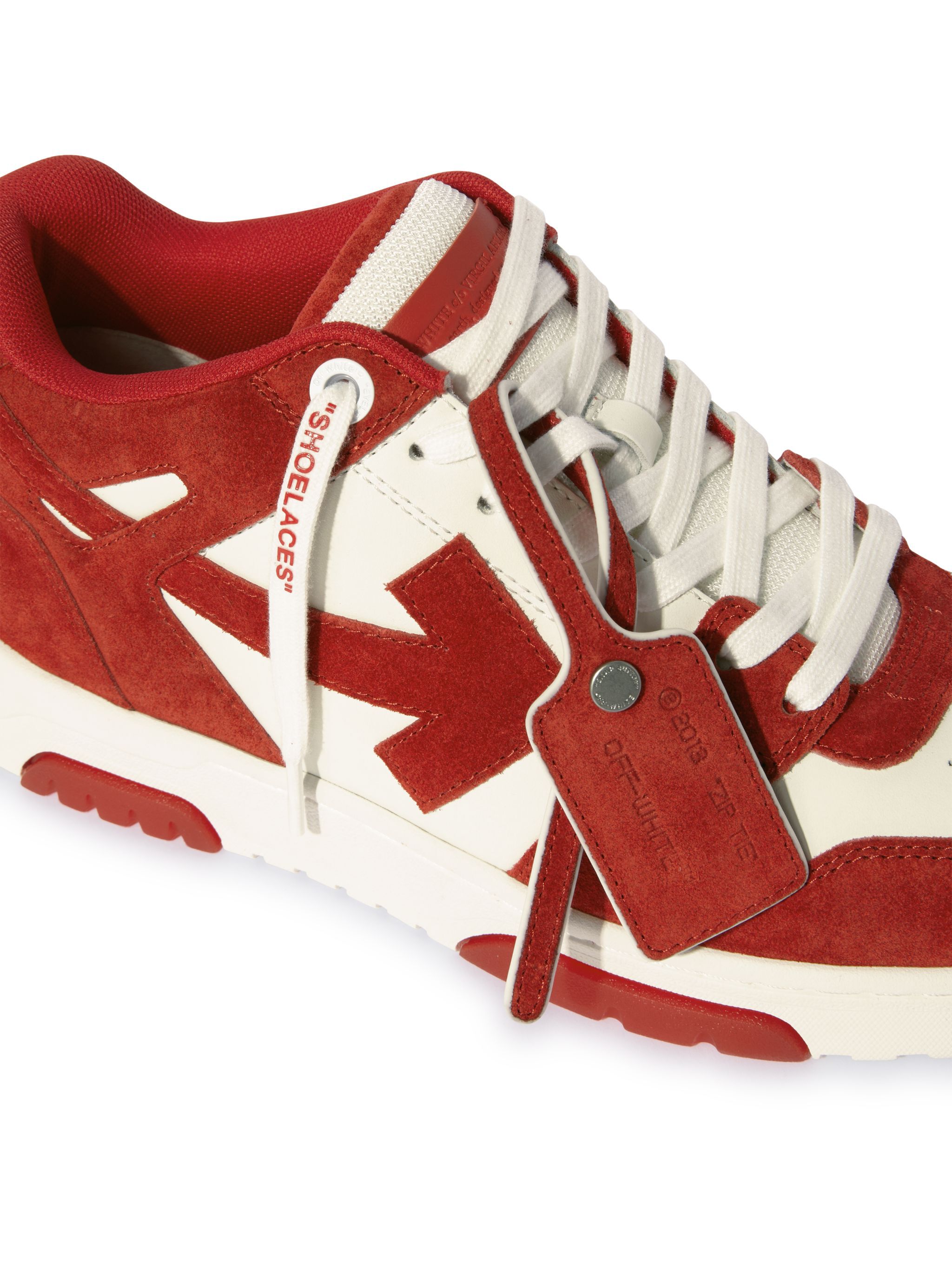 OFF WHITE Rot/Weiße Out Of Office Wildleder-Sneaker ROT OMIA189S25LEA007
