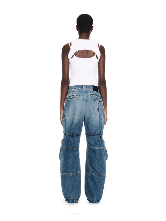 OFF WHITE White Off Stamp Ribbed Row Top WHITE OWAD237C99JER001