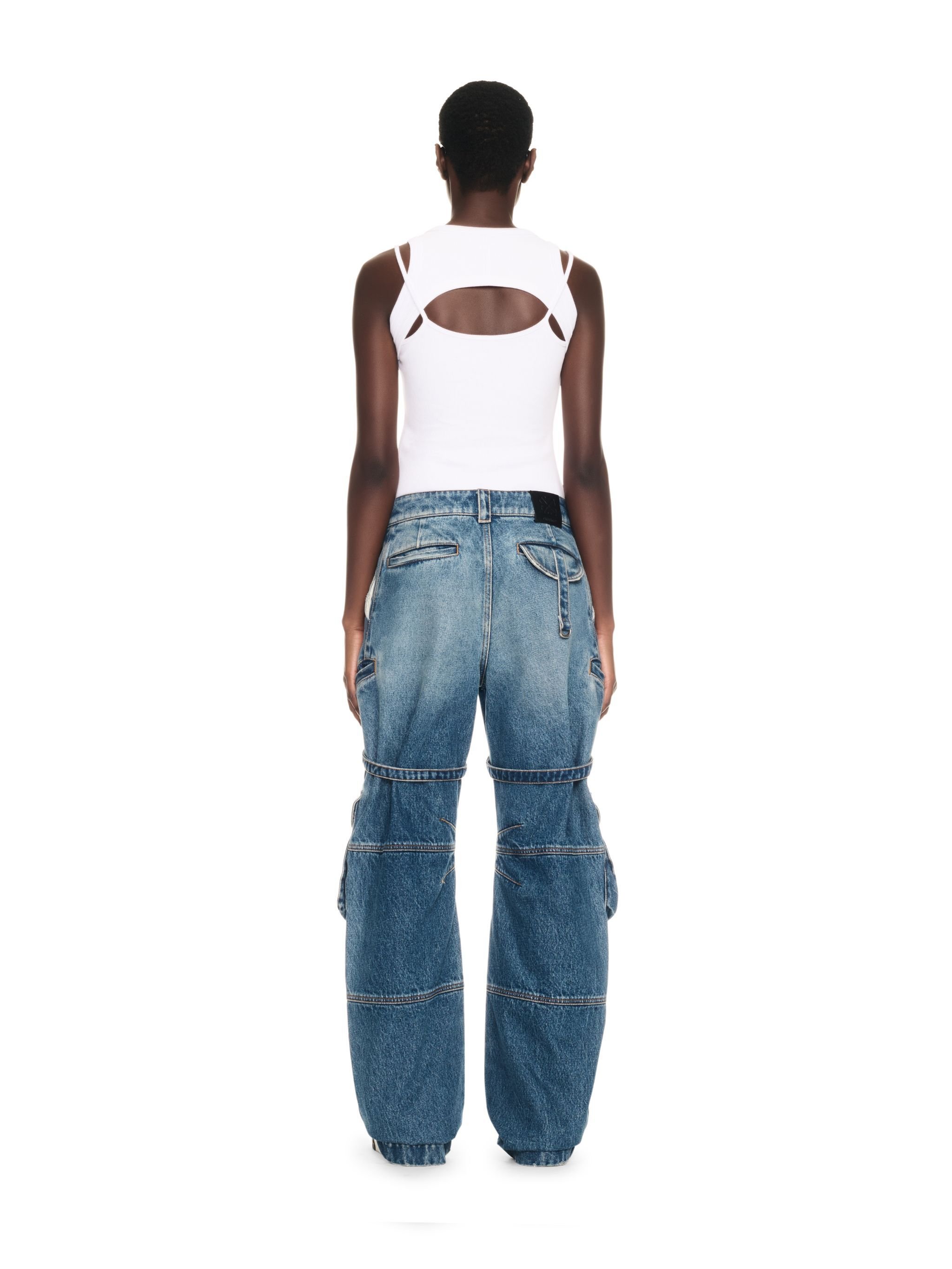 OFF WHITE White Off Stamp Ribbed Row Top WHITE OWAD237C99JER001