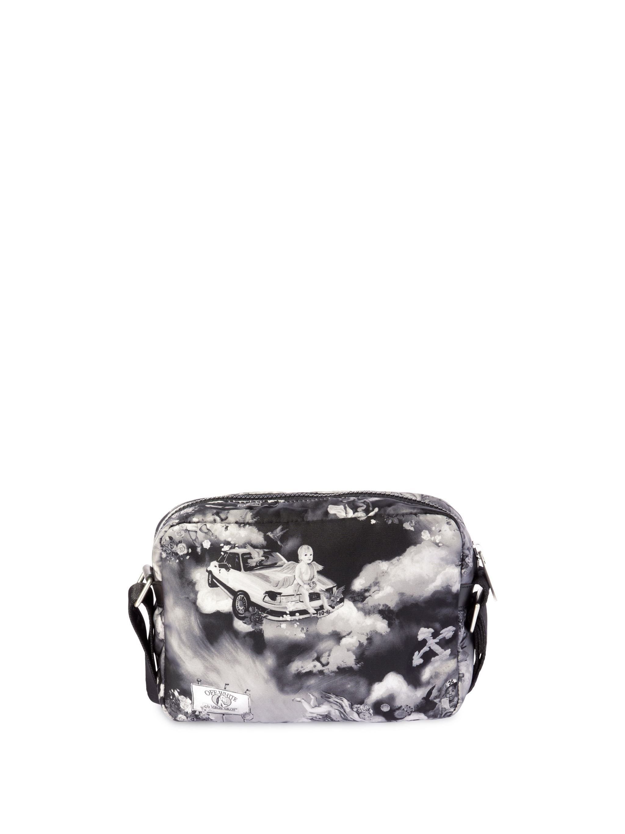 OFF WHITE Borsa A Tracolla Outdoor Nera Con Stampa Affresco NERO OMNQ081S25FAB001
