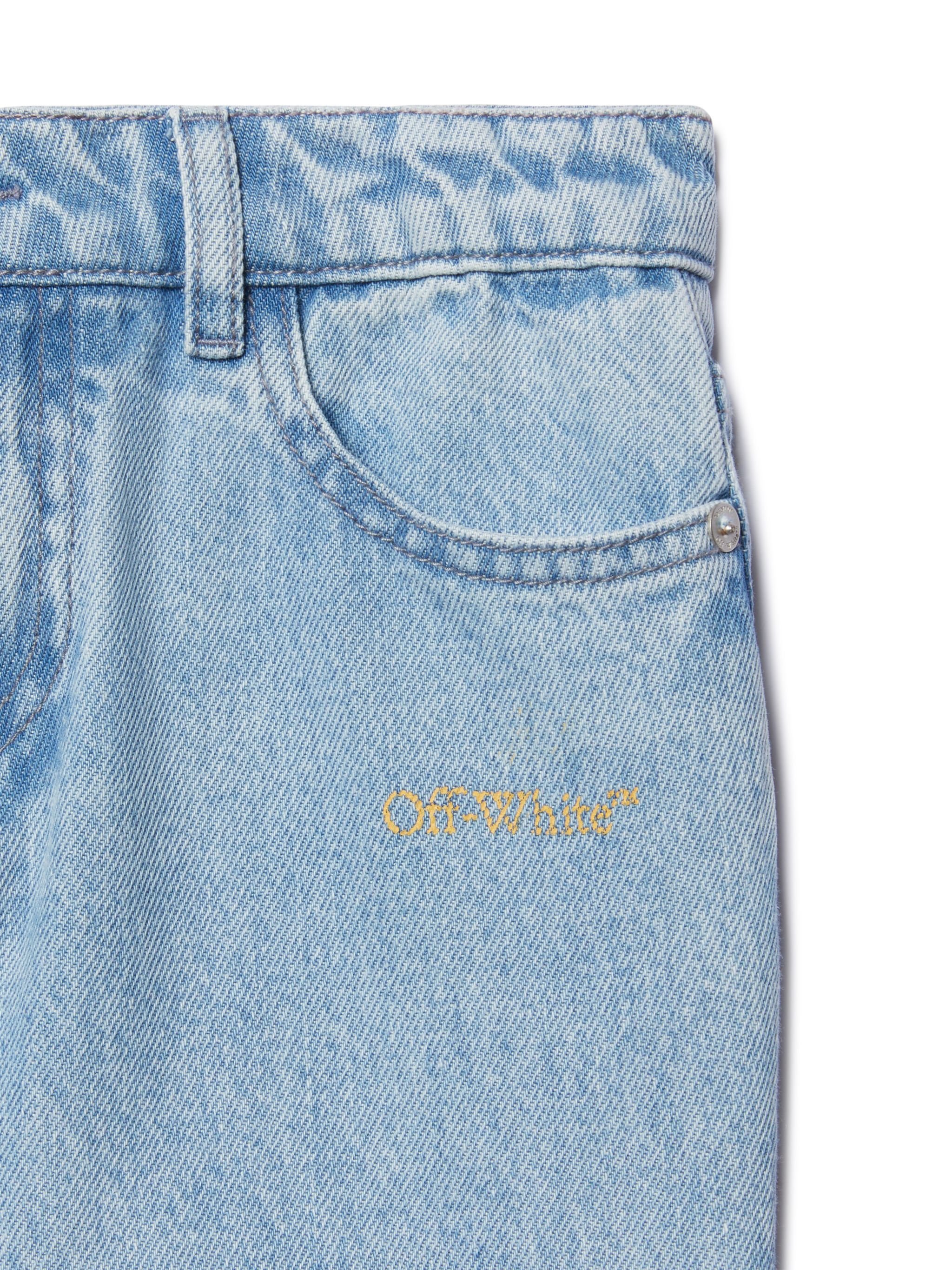 OFF WHITE Diagonal Bookish Jeans BLUE OBYA005S25DEN001