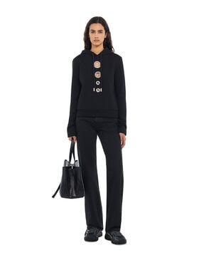 OFF WHITE Eyelet Meteor Slim Hoodie Black-Black 2FE00855T