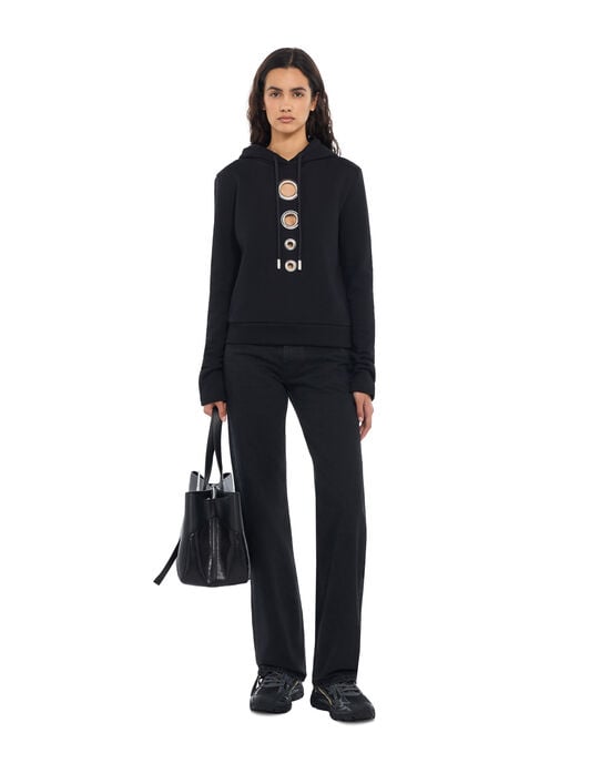Eyelet Meteor Slim Hoodie OFF WHITE Eyelet Meteor Slim Hoodie Black-Black 2FE00855T