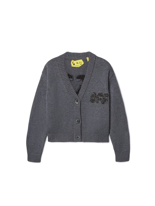 Arrow Chunky Knit Cardigan OFF WHITE Arrow Chunky Knit Cardigan GREY OGHB002F24KNI001