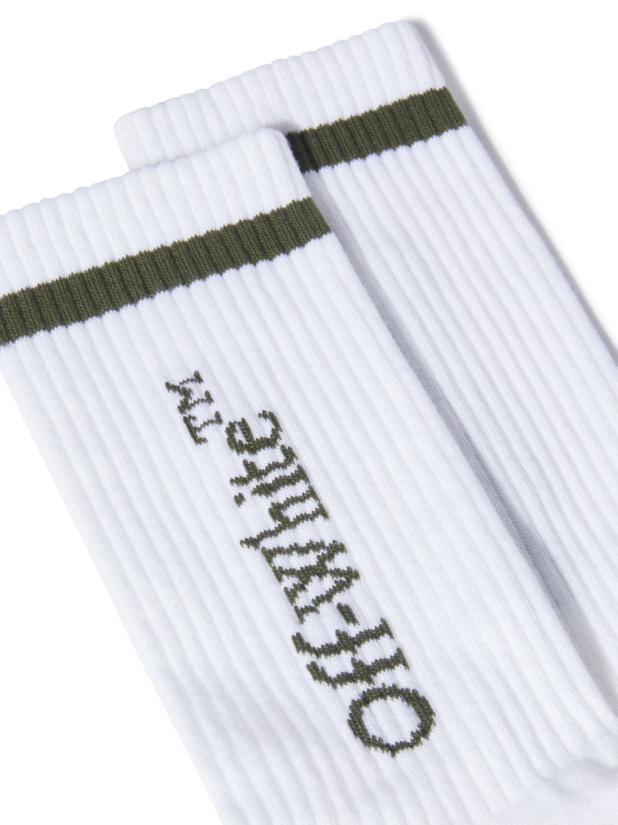 OFF WHITE Line Mid Bookish Calf Socks WHITE OWRA03DF24KNI001