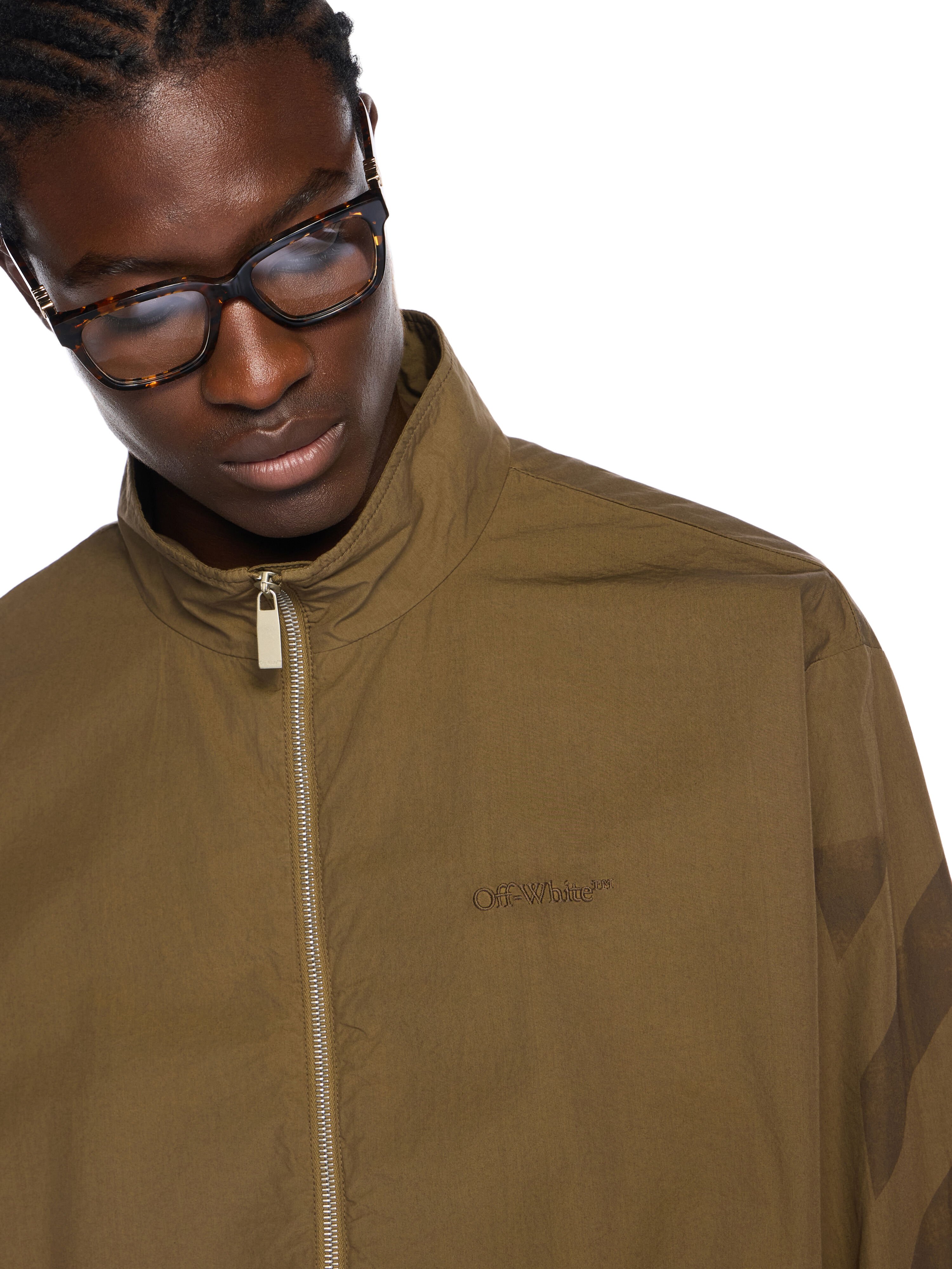 Diagonal Cotton Tracktop OFF WHITE Diagonal Cotton Tracktop ARMY GREEN - ARMY GREEN OMBD05GF25FAB001