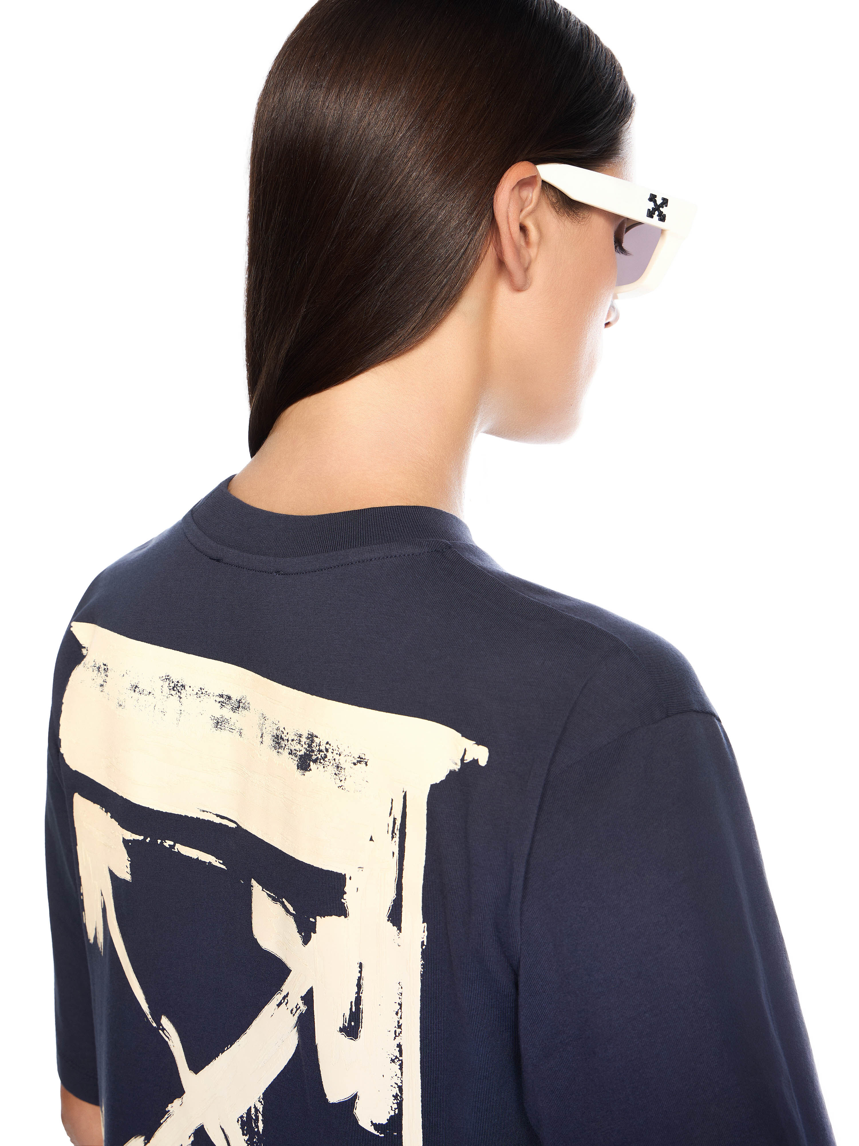 OFF WHITE Ink Arrow Boxy T-Shirt DARK SAPPHIRE-DOUBLE CREAM OWAA124F25JER005