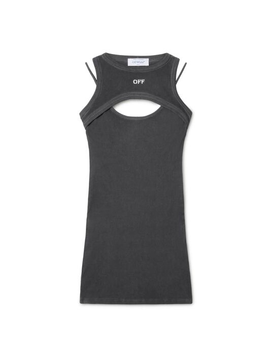 OFF WHITE Off Stamp Rib Cut Out Dress GREY OWDB496F24JER001
