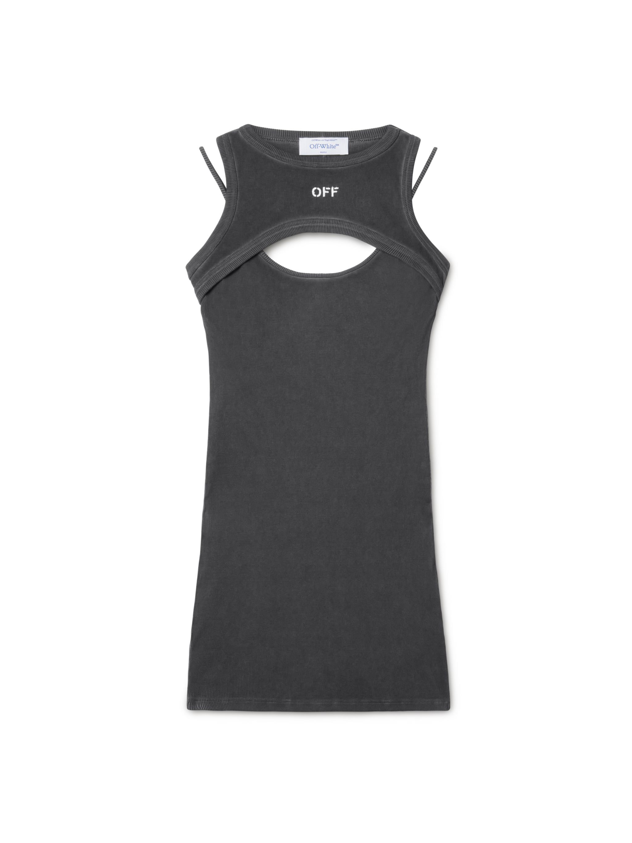 OFF WHITE Off Stamp Rib Cut Out Dress GREY OWDB496F24JER001