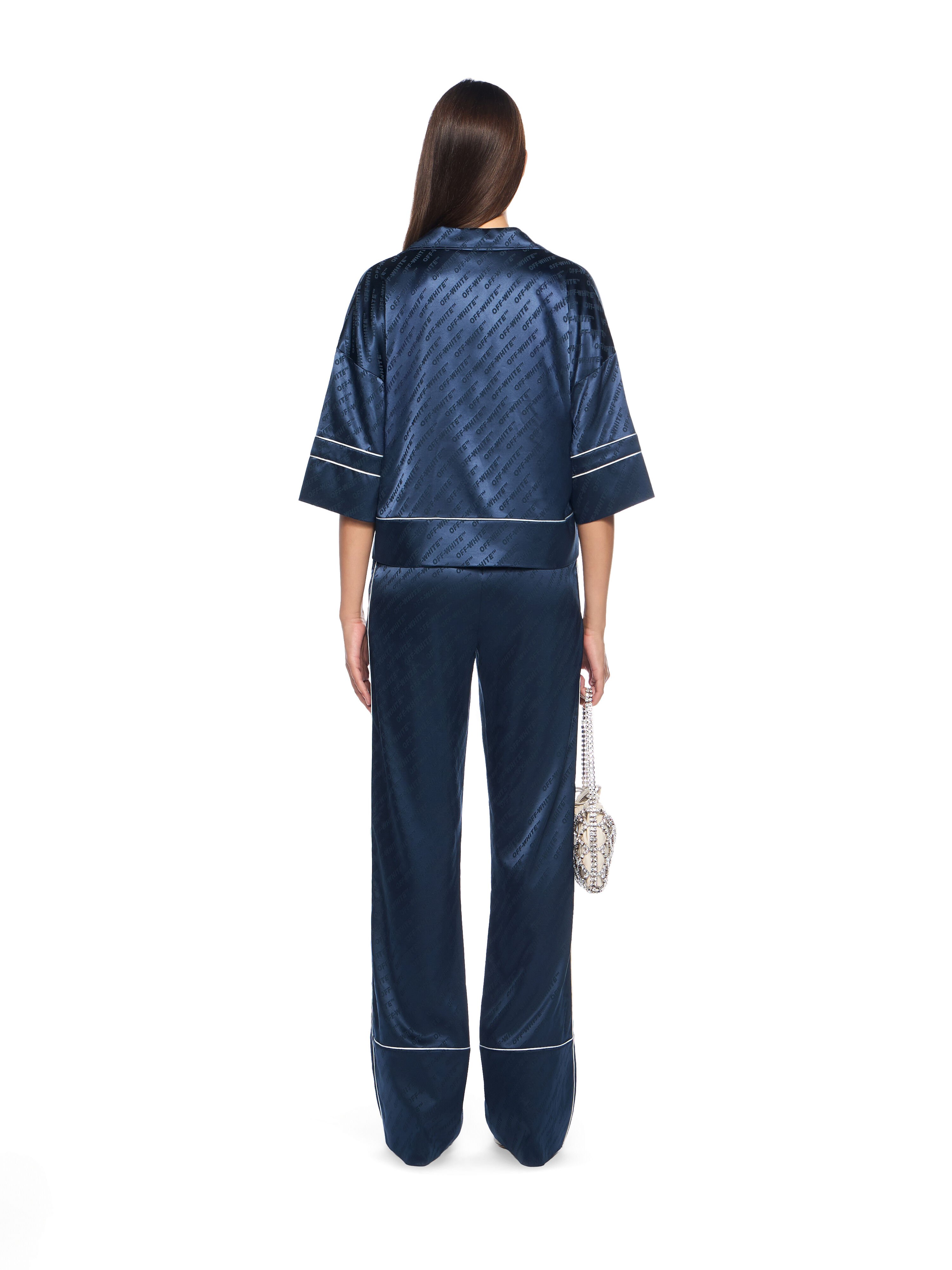 OFF WHITE Jacquard Satin Pajama Shirt BLUE IRIS-NO COLOR OWGG008F25FAB001