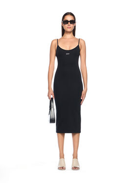OFF WHITE Sleek Strappy Midi Dress BLACK-WHITE OWDB55FF25JER001