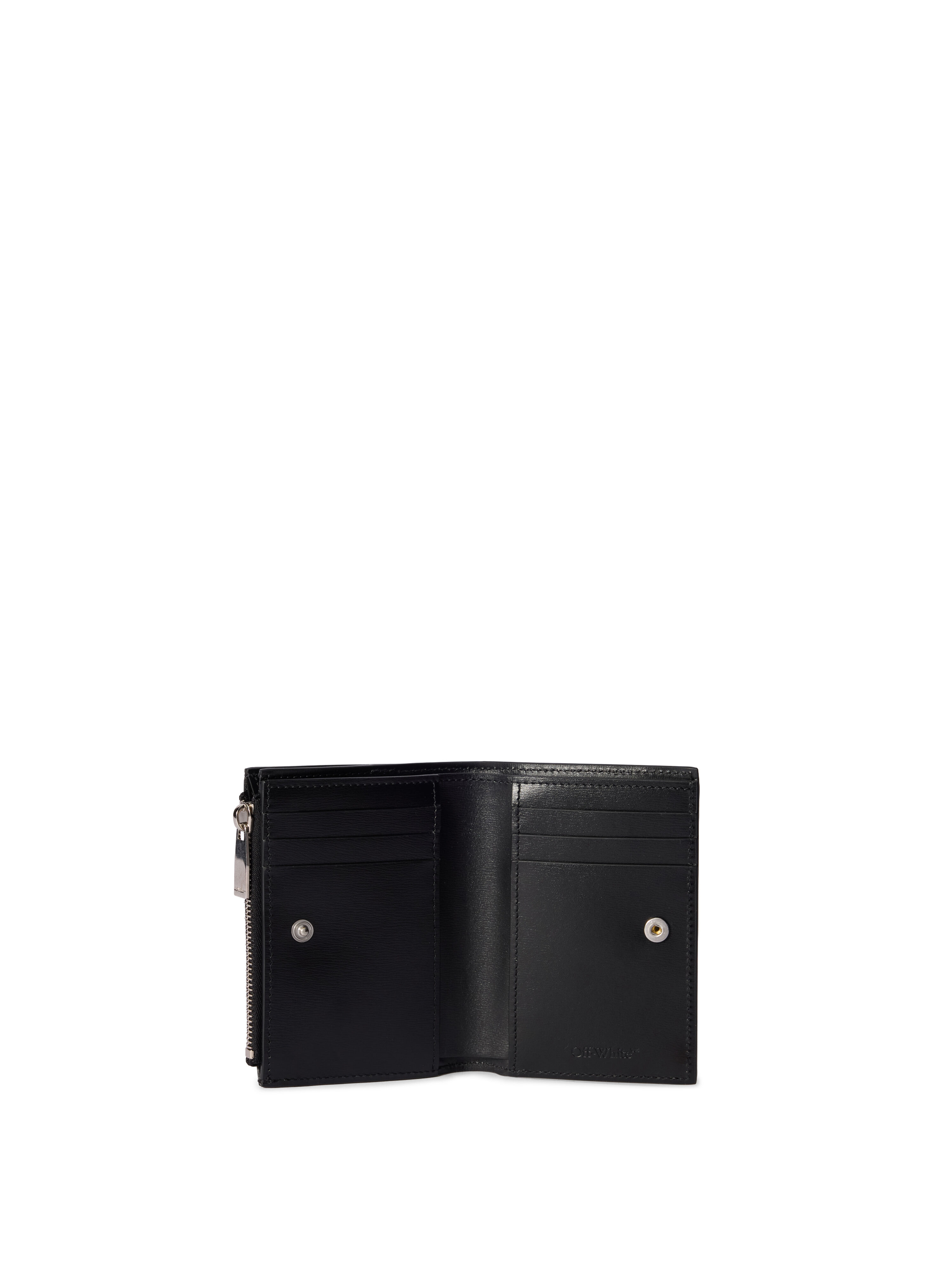 OFF WHITE Jitney Quote Zipped Bifold Wallet DUST - BLACK OWNC072C99LEA001
