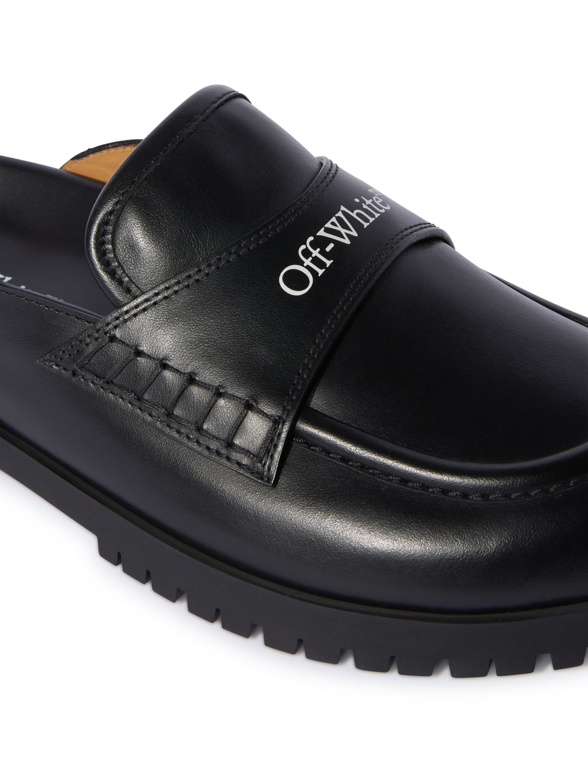 OFF WHITE Black Leather O Slip-On Loafer BLACK OWIJ04GC99LEA001